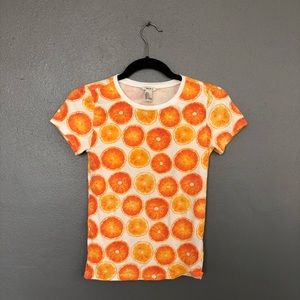 Forever 21 orange printed T-shirt